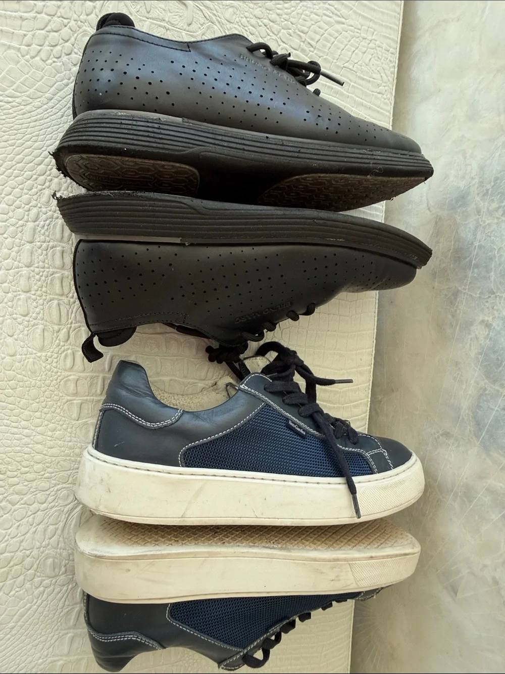 Boys Bruno Marc Two Pairs of Dress shoes/Sneakers - Black ,Navy Sizes 36-37,5